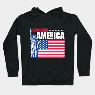 God Bless America American Stars & Stripes US Flag Statue of Liberty Hoodie